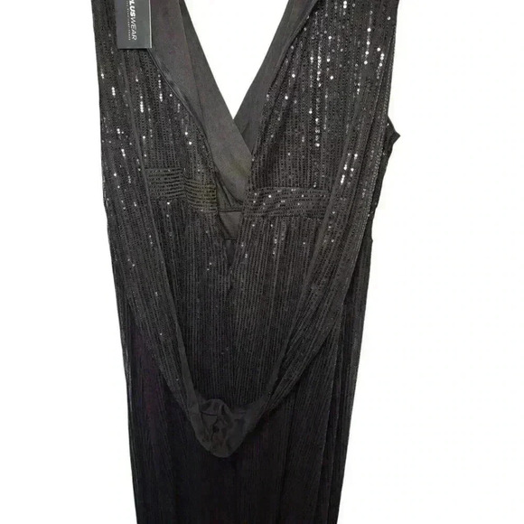 Women's Plus Size Double V-Neck Sequin Sleeveless Evening Dress 3X - Picture 16 of 16